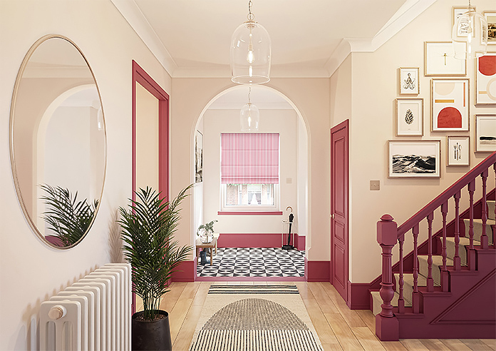 Lace Stripes, Lipstick Pink - Roman Blind - Image 8